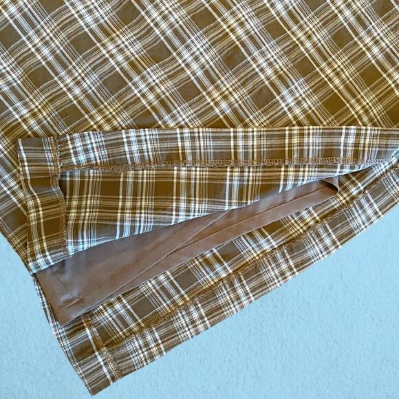 90s vintage brown and blue plaid mini skort - Picture 3 of 11